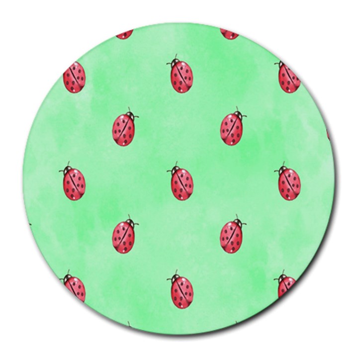 Ladybug Pattern Round Mousepads