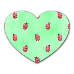 Ladybug Pattern Heart Mousepads