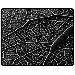 Leaf Pattern  B&w Double Sided Fleece Blanket (medium) 