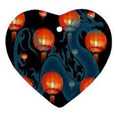 Lampion Heart Ornament (two Sides) by Nexatart