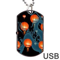 Lampion Dog Tag Usb Flash (two Sides) by Nexatart