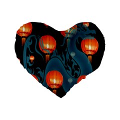 Lampion Standard 16  Premium Heart Shape Cushions by Nexatart