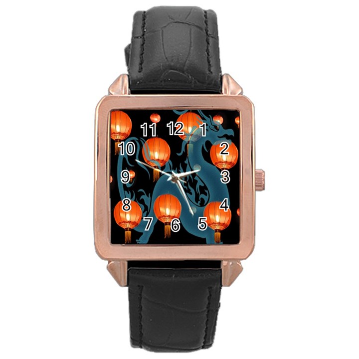Lampion Rose Gold Leather Watch 