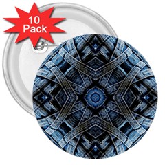 Jeans Background 3  Buttons (10 Pack) 