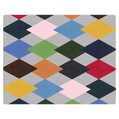 Leather Colorful Diamond Design Double Sided Flano Blanket (Medium) 