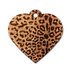 Leopard Print Animal Print Backdrop Dog Tag Heart (two Sides) by Nexatart