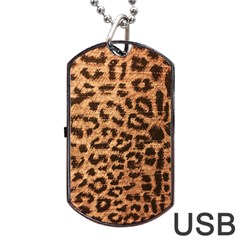 Leopard Print Animal Print Backdrop Dog Tag Usb Flash (two Sides) by Nexatart