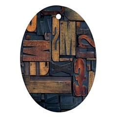 Letters Wooden Old Artwork Vintage Ornament (oval)