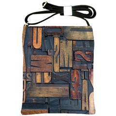 Letters Wooden Old Artwork Vintage Shoulder Sling Bags by Nexatart