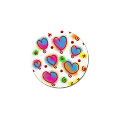 Love Hearts Shapes Doodle Art Golf Ball Marker by Nexatart