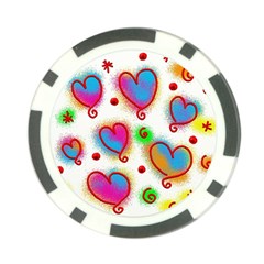 Love Hearts Shapes Doodle Art Poker Chip Card Guard by Nexatart