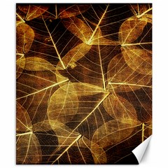 Leaves Autumn Texture Brown Canvas 8  X 10 