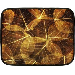 Leaves Autumn Texture Brown Double Sided Fleece Blanket (mini)  by Nexatart