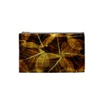 Leaves Autumn Texture Brown Cosmetic Bag (Small)  Front