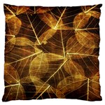 Leaves Autumn Texture Brown Large Flano Cushion Case (Two Sides) Back
