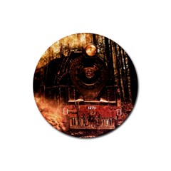 Locomotive Rubber Coaster (round)  by Nexatart