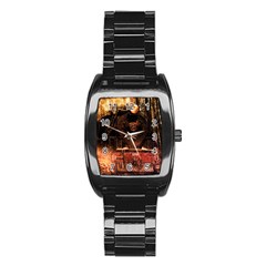 Locomotive Stainless Steel Barrel Watch by Nexatart