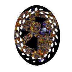 Machine Gear Mechanical Technology Oval Filigree Ornament (Two Sides)