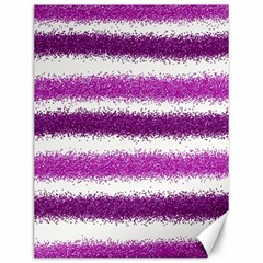 Metallic Pink Glitter Stripes Canvas 12  X 16  