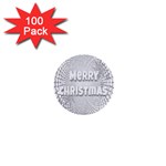 Oints Circle Christmas Merry 1  Mini Buttons (100 pack)  Front