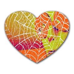 Orange Guy Spider Web Heart Mousepads by Nexatart