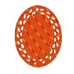 Orange Pattern Background Ornament (oval Filigree)