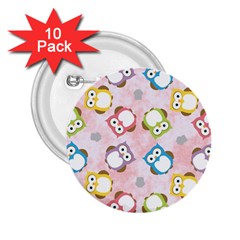 Owl Bird Cute Pattern 2 25  Buttons (10 Pack) 