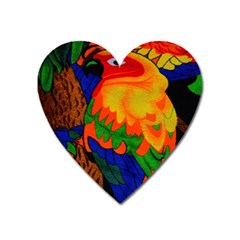 Parakeet Colorful Bird Animal Heart Magnet by Nexatart