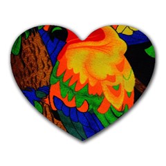 Parakeet Colorful Bird Animal Heart Mousepads by Nexatart