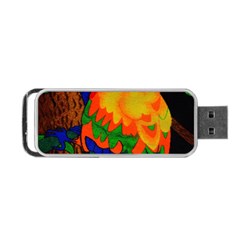 Parakeet Colorful Bird Animal Portable Usb Flash (one Side) by Nexatart