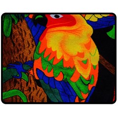 Parakeet Colorful Bird Animal Double Sided Fleece Blanket (medium)  by Nexatart