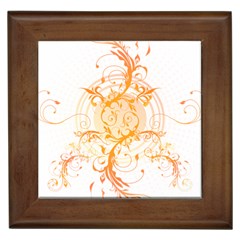 Orange Swirls Framed Tiles