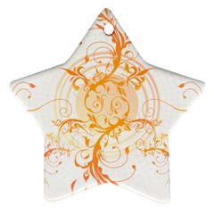 Orange Swirls Ornament (Star)