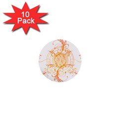 Orange Swirls 1  Mini Buttons (10 pack) 