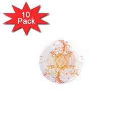 Orange Swirls 1  Mini Magnet (10 pack) 