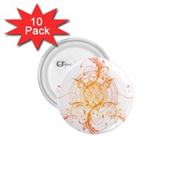 Orange Swirls 1.75  Buttons (10 pack)