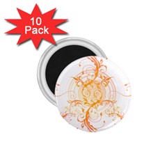 Orange Swirls 1.75  Magnets (10 pack) 
