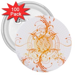 Orange Swirls 3  Buttons (100 pack) 