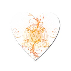 Orange Swirls Heart Magnet