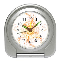 Orange Swirls Travel Alarm Clocks