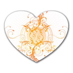 Orange Swirls Heart Mousepads