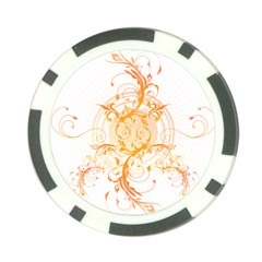 Orange Swirls Poker Chip Card Guard