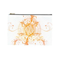 Orange Swirls Cosmetic Bag (Large) 