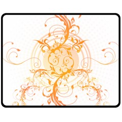Orange Swirls Fleece Blanket (Medium) 