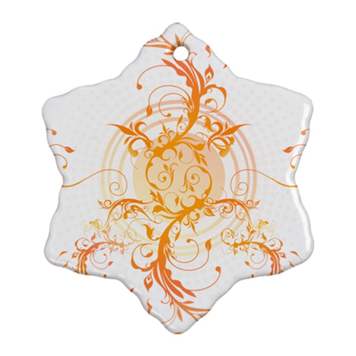 Orange Swirls Ornament (Snowflake)