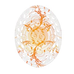 Orange Swirls Ornament (Oval Filigree)