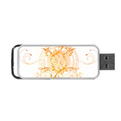 Orange Swirls Portable USB Flash (One Side)