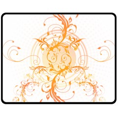 Orange Swirls Double Sided Fleece Blanket (Medium) 