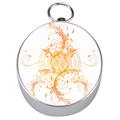 Orange Swirls Silver Compasses by SheGetsCreative