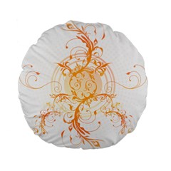 Orange Swirls Standard 15  Premium Flano Round Cushions